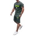 thumbnail image 3 of Liyamei Men's Summer Tracksuit Plus Size Short Sleeve O Neck Athletic Suit Casual Drawstring Waist Tracksuit Set, 3 of 3