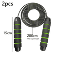 thumbnail image 2 of 2 Pack For Fitness Home Exercise Boxing, Workout Fumping Rope For Adult/Kids With Adjustable Length - Black Green + All Black, 2 of 5