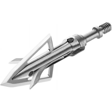 BLOODSPORT Gravedigger 4-Blade Hunting Hybrid Mechanical Broadhead with Cut-on-Contact Tip - 100 Grains | 1 Fixed 1.75 Mechanical Cutting Diameter | 3 Pack
