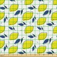 thumbnail image 2 of Ambesonne Lemon Fabric by the Yard Upholstery, Modern Design Citrus Pattern, 10 Yards, Yellow Royal Blue White, 2 of 5