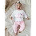 thumbnail image 5 of Qmyliery Baby First Birthday Outfit Goose Embroidered Long Sleeve Sweatshirt Plaid Pants 2 Piece Set, 5 of 9