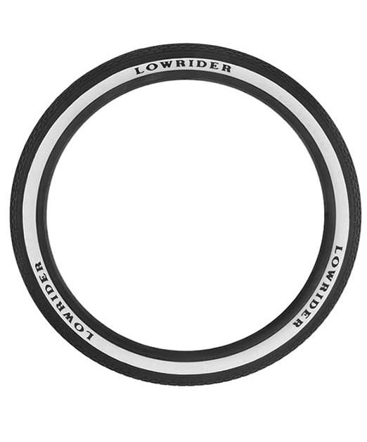 Bike Tire 24 x 2.125 Black/White Side Wall Lowrider Raised Letter HF