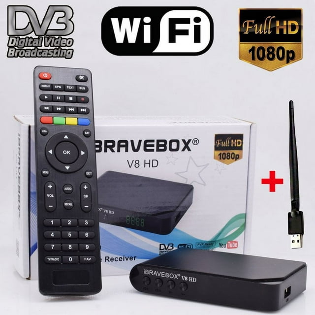 Satellite Receiver iBRAVEBOX V8 HD DVB-S/S2 Full HD Wifi Satellite Finder black