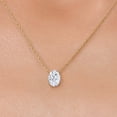 thumbnail image 3 of Gem Stone King 14K Yellow Gold White Moissanite Pendant Necklace for Women | 1.50 Cttw | Gemstone Birthstone | Oval 8X6MM | With 18 inch Chain, 3 of 6