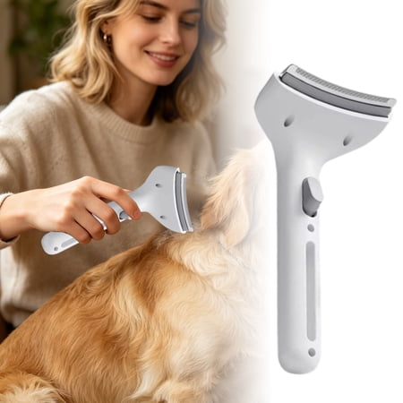 Lume Wear Self Cleaning Slicker Brush for Cats and Dogs a Gentle Detangling Comb for Mat Removal and Coat Shine. A Quiet Design Grooming Tool for Loose Hair and Tangles