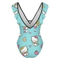 thumbnail image 3 of Hello Kitty Women's One Piece Swimsuit Tummy Control V Neck Bathing Suits, 3 of 6