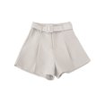 thumbnail image 1 of Qarigey Pantalones cortos casuales Ropa de mujer Pantalones sueltos Lavable Estilo simple Diseño elegante Ajustable Pierna ancha Traje de dama Prendas para la parte inferior del cuerpo Blanco L, 1 of 6