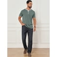 thumbnail image 5 of DARING DIVA Men's Henley V-Neck Colorblock Button Down Short Sleeve T-Shirt 2XL Green, 5 of 7