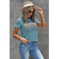 thumbnail image 1 of ABPHQTO Camiseta con estampado de sol azul para mujer, 1 of 5