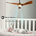 thumbnail image 5 of Noaman 52 Inch Ceiling Fan with Dimmable 3-Color LED Light, 3 Solid Wood Blades, Remote Control, Reversible DC Motor, Matte Black for Home, 5 of 8