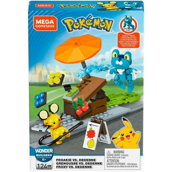 Mega Construx Pokemon Buildable Dedenne Vs. Froakie Figures