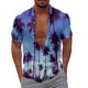 thumbnail image 1 of Camisas Para Hombre Talla Extra Estilo Cocotero Impresión digital 3d Camisa de manga corta creativa suelta casual (Blue, 5XL), 1 of 4