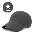thumbnail image 1 of Gorra de béisbol ligera yuxing con visera solar y cola de caballo cruzada Secado rápido gris oscuro 56-58 cm, 1 of 3