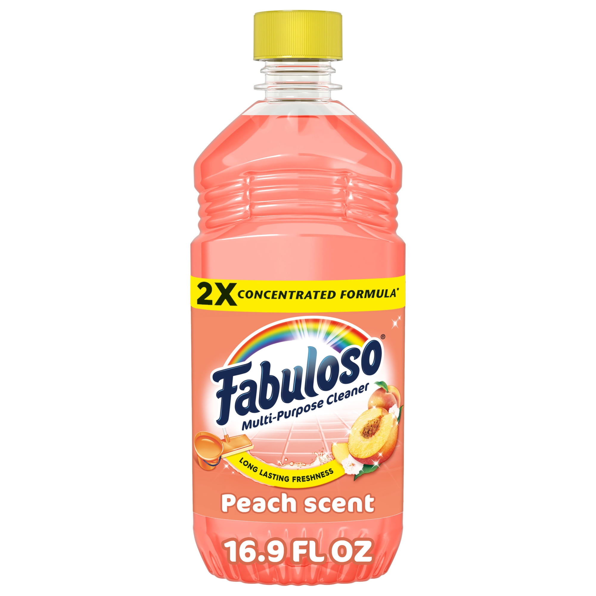 Fabuloso 2X Multi-Purpose Cleaner, No Rinse Floor Cleaner, Peach Scent, 16.9 fl oz