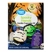 Great Value Spooky Friends Vanilla Cupcakes Mix, 17.38 oz