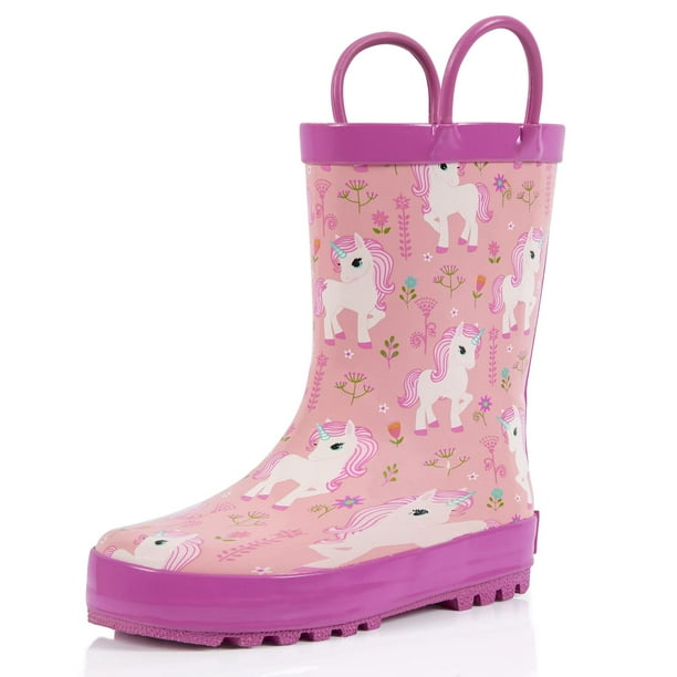 Landchief Toddler Rain Boots, Kids Rain Boots Waterproof Rubber Boots