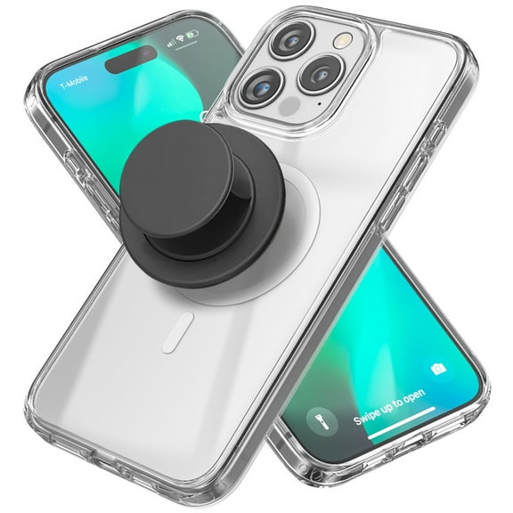 Encased Clear Case Designed for iPhone 15 Pro Max Case with Magnetic Phone Grip (Compatible with MagSafe & Accessories) Clear