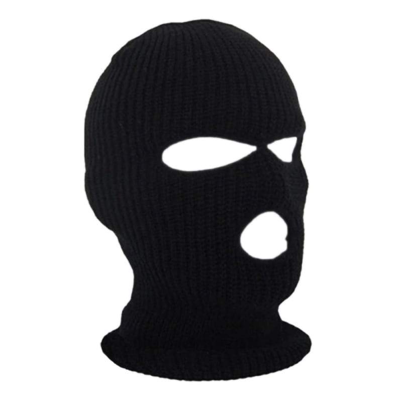 Hot 3 Hole Ski Mask Balaclava Black Knit Hat Face Shield Beanie Cap Snow Winter 