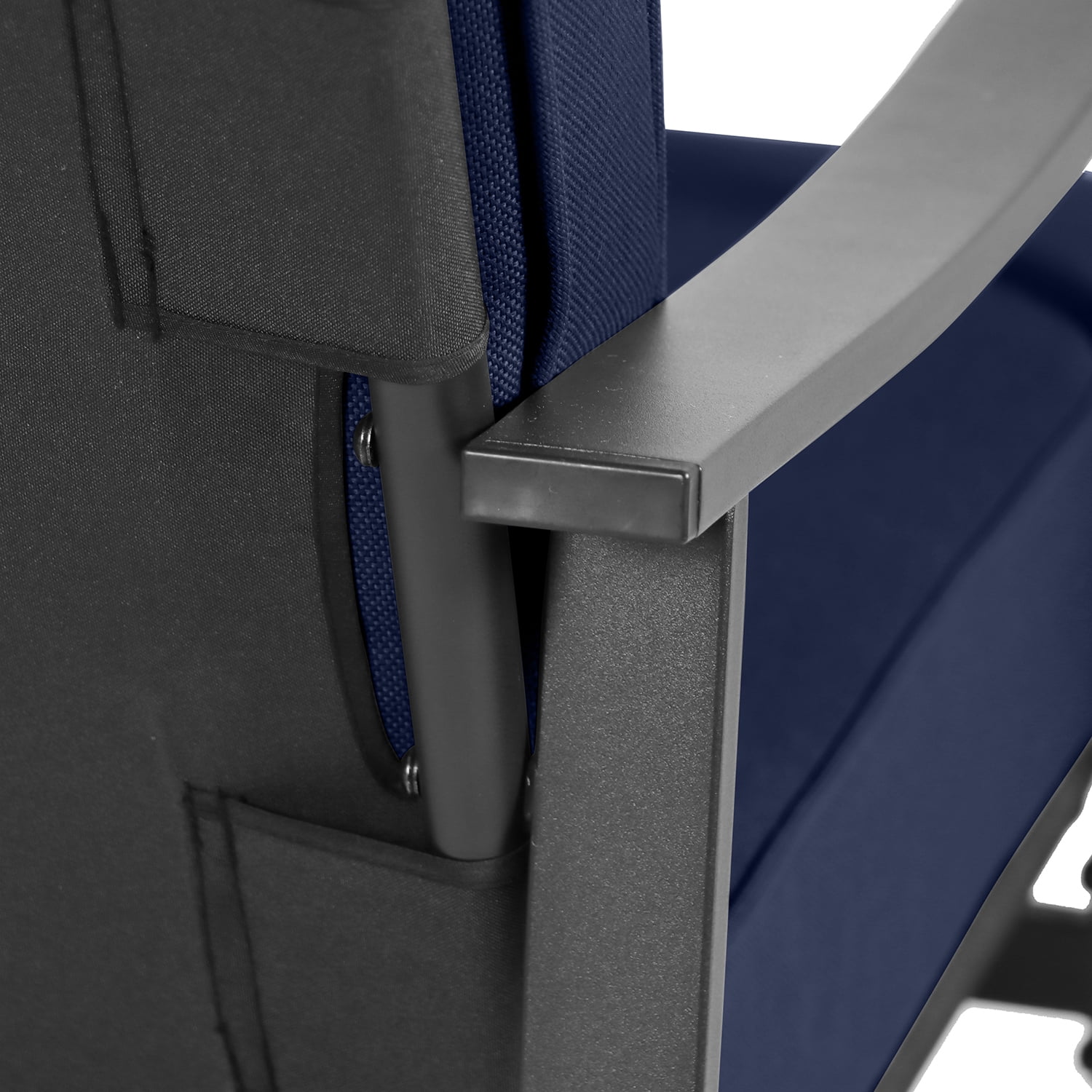 Mainstays Belden Park Cushion Steel Outdoor Glider Bench - Navy Blue/Black