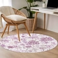 thumbnail image 4 of Round Rugs 4Ft, Pink Botanical Round Area Rug Washable Indoor Throw Carpet, Watercolor Spring Floral Summer Soft Non Slip Circle Rug for Kitchen Nursery Room Home Decor Aesthetic, 4 of 8