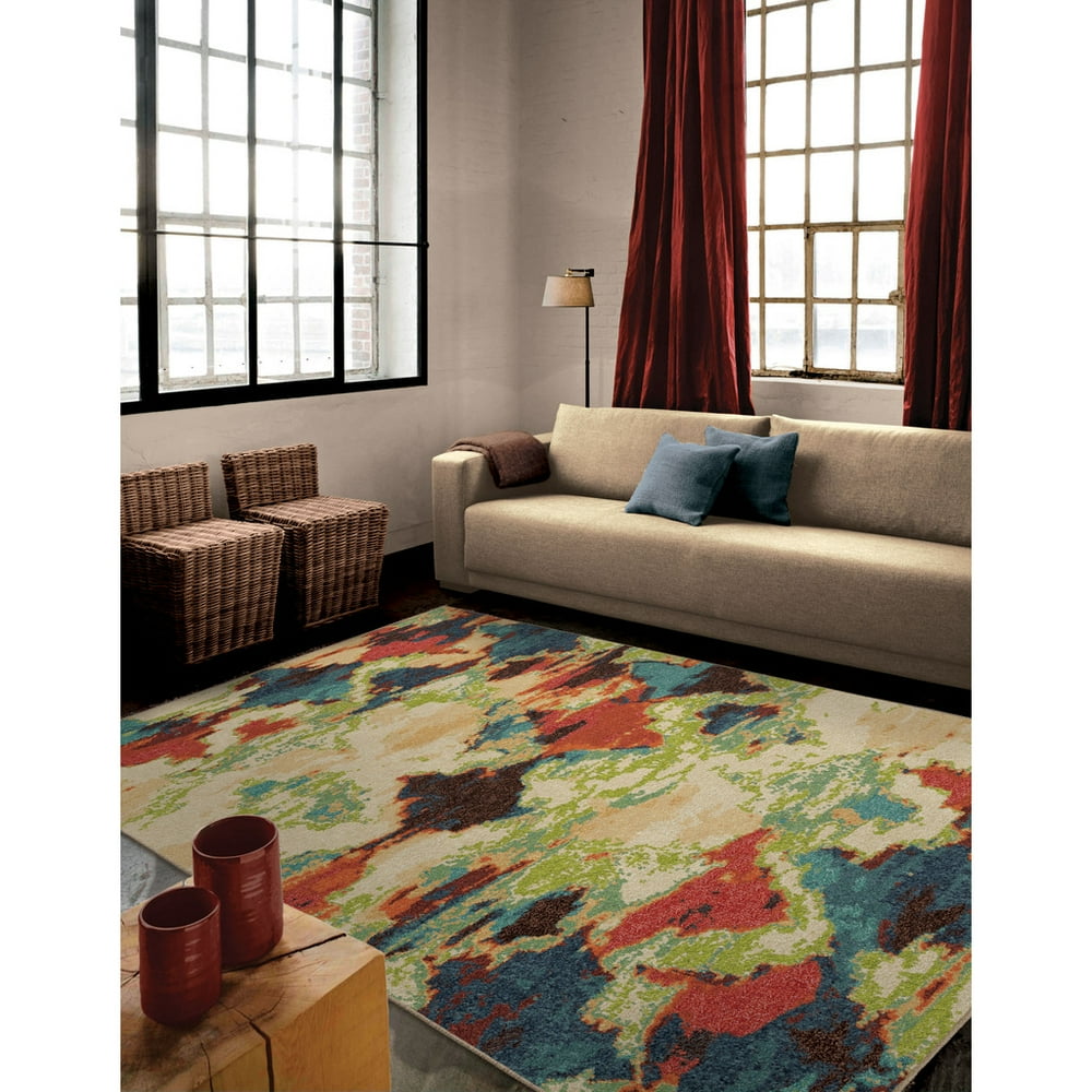 Orian Rugs Bright Color Distressed Diamonds Vibrant Mirage Multi Area