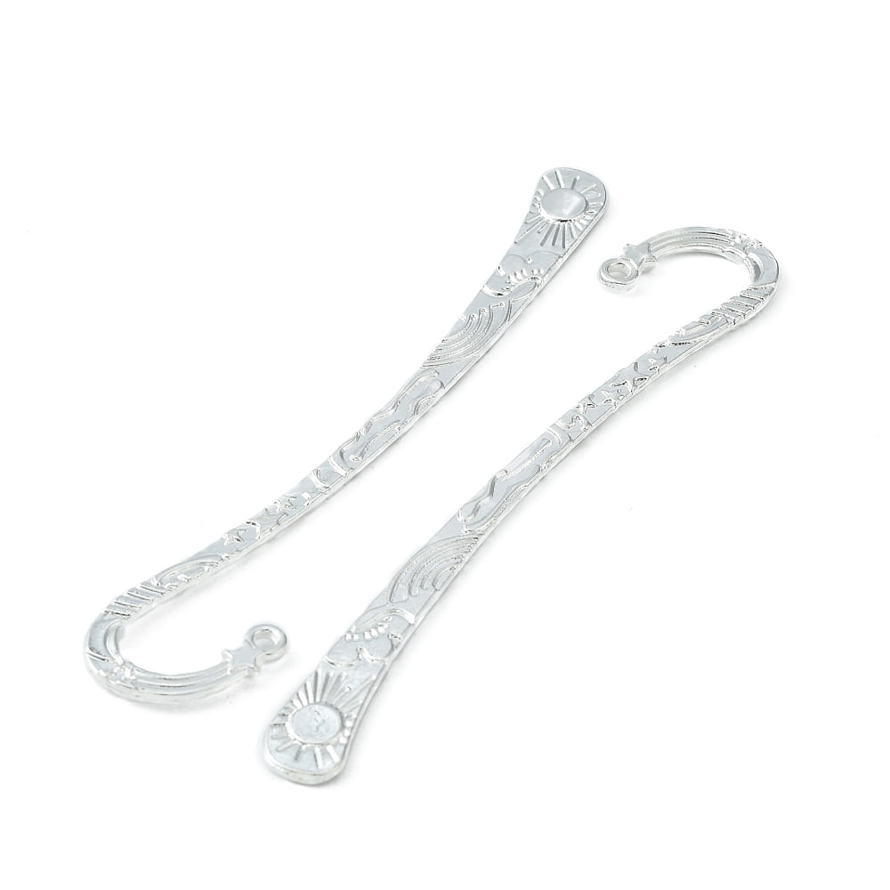80pc Tibetan Style Alloy Bookmarks Lead Free Nickel Free and Cadmium Free Silver Color Plated about 125x23mm Hole: 3mm