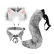 thumbnail image 2 of Conjunto De Cosplay De Anime De Halloween, Pinzas Para El Pelo Con Orejas De Piel Sintética Y Collar De Cuello Con Cola De Zorro Y Lobo Para Disfraz De Fiesta De Halloween, 2 of 7