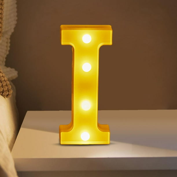 Letrero con letras LED iluminadas para decoración del hogar, fiestas, bodas, letras iluminadas, letrero con letras del alfabeto a pilas, para decoración de fiestas de cumpleaños y Navidad, luz de adve