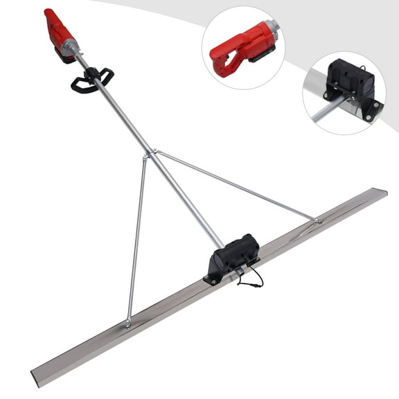 48W Cordless Concrete Vibrators Surface Power Trowel W/ 59" Screed Blade Rulder for Road Constructions