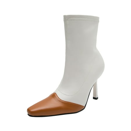 

Boots For Women Ankle Pointed Toe Temperament Short Leather Single Shoes