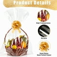thumbnail image 4 of Celophane Gift Bags Clear for Baskets Large Thicker Clear Gift Basket Wrap Bags with Ribbon Bows 29.5" x 39.3" 10-Pack, 4 of 6