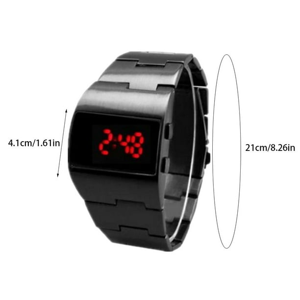 relayinert LED Wrist Watch Fashionable And Easy To Match Gifts Wide  Application Led Digital Watch Alloy Silver blue light