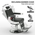 thumbnail image 6 of OmySalon Vintage Barber Chair Heavy Duty Professional Salon Chair for Hair Stylist, Reclining All Purpose Chair Hydraulic Adjustable Headrest, Barbershop Beauty Spa Styling Tattoo Shampoo Equipment, 6 of 9