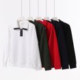 thumbnail image 2 of 380g Heavyweight Trendy Cotton Half-Zip Lapel Sweatshirt for Men, Simple Casual College Style Top, 2 of 4