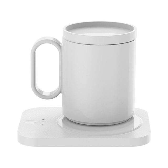 Juego de calentador de café y tazas, plato calentador de bebidas eléctrico, posavasos portátil de calentamiento y calefacción, calentador de té y taza