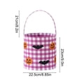thumbnail image 3 of KKOUHVY Halloween Candy Bags, Reusable Fabric Trick or Treat Bags, Plaid Halloween Ghost Pumpkin Buckets for Candies Snacks Gift Party Decor, Purple, 3 of 7