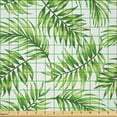 thumbnail image 2 of Ambesonne Palm Leaf Fabric by the Yard Microfiber, Exotic Tree Hawaiian, 1 Yard, Fern Green, 2 of 2