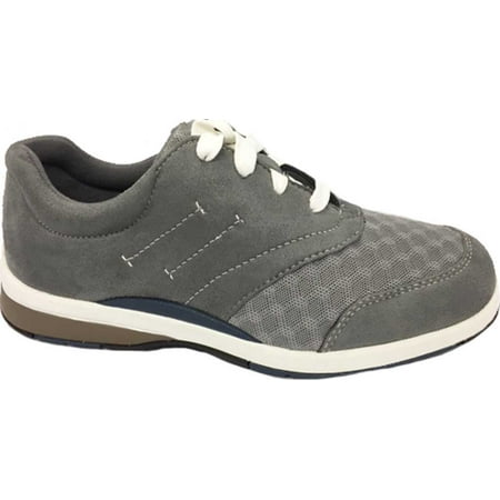 

Women s Drew Enterprise Comfort Sneaker Grey Microsuede/Mesh 5 XW