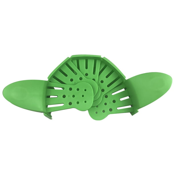1 pieza de herramienta de drenaje elástico, borde de olla, filtro de agua, embudo de sopa plegable, escurridor de desviación de líquido de silicona para uso doméstico (verde)