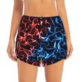 thumbnail image 2 of Balery Red And Blue Lightning Pantalones cortos deportivos para mujer con forro y dos bolsillos, elásticos, para entrenamiento, gimnasio, yoga-Large, 2 of 7