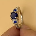 thumbnail image 2 of EOEMY 925 Sterling Silver Blue Crystal Rings Womens Wedding Ring Jewelry Sz 6-10-7, 2 of 4