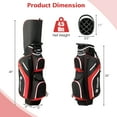 thumbnail image 3 of Gymax Golf Cart Bag Lightweight Golf Club Bag w/ 14 Way Dividers Top & Carry Handles Red, 3 of 8
