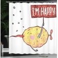 thumbnail image 4 of Ambesonne Cartoon Shower Curtain, Humor Fish, 69"Wx84"L, Multicolor, 4 of 5
