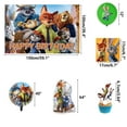 thumbnail image 5 of 189 PCS Birthday Party ZOO Animal Decoration Set - ZOO Animal 24 Cake Toppers, 1 Happy Birthday Banner, 1 Large Cake Topper, 1 Table Cloth, 18 Latex Ballnoon Party Supplies for Fans., 5 of 5