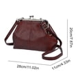 thumbnail image 2 of HUISZJ PU Leather Shoulder Bag, Large Capacity Shoulder Bag with Adjustable Strap, Kiss Lock Crossbody Bag for Travel Shopping Work (Red), 2 of 6