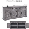 thumbnail image 2 of PurelyGoods 66" Large Buffet Sideboard Cabinet with 4 Doors and 3 Drawers, Buffet Table Coffee Bar Wine Bar Storage Cabinet for Dining Room, Living Room, Weatherworn Grey, 2 of 12