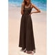 thumbnail image 3 of Vestido PRETTYGARDEN Maxi sin mangas Patchwork Café Oscuro M, 3 of 8