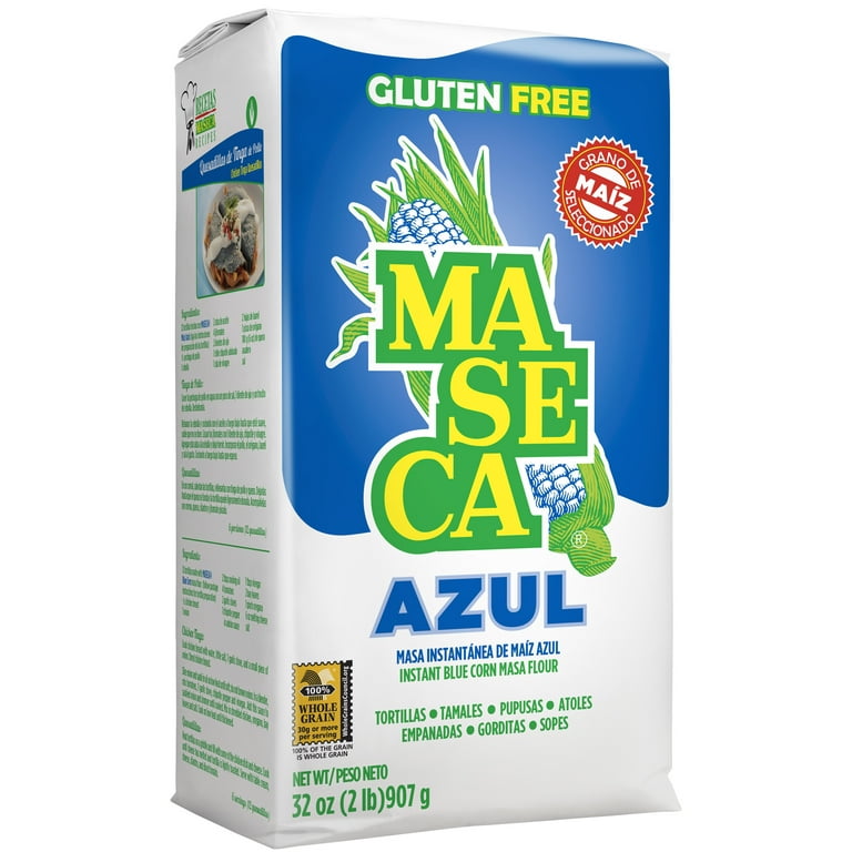 Maseca Blue Instant Corn Masa Flour, 32 oz, Traditional Mexican