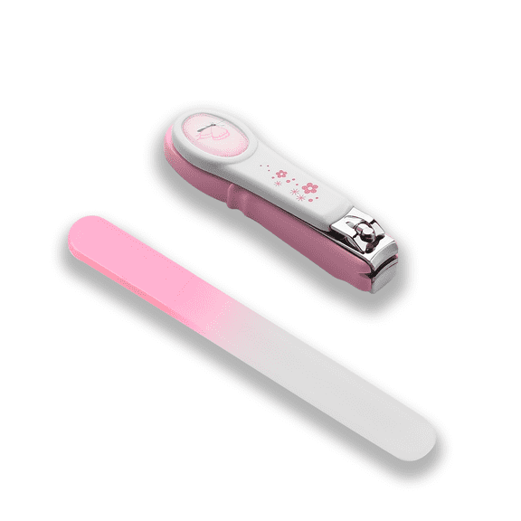 Stainless Steel Baby Nail Clipper Set and Baby Glass Nail File Set Nail Catcher for Infant Newborns Toddlers