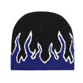 thumbnail image 1 of Thick Warm Ear Protection Beanie Hat Men Winter Flame Print Riding Knitted Hat Costume Accessories, 1 of 5